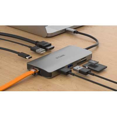 D-Link 8-in-1 USB-C Hub with HDMI/Ethernet/Card Reader/Power Delivery DUB-M810 USB hub USB Type-C