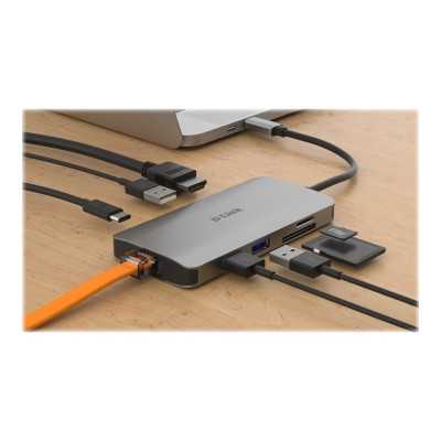 D-Link 8-in-1 USB-C Hub with HDMI/Ethernet/Card Reader/Power Delivery DUB-M810 USB hub USB Type-C