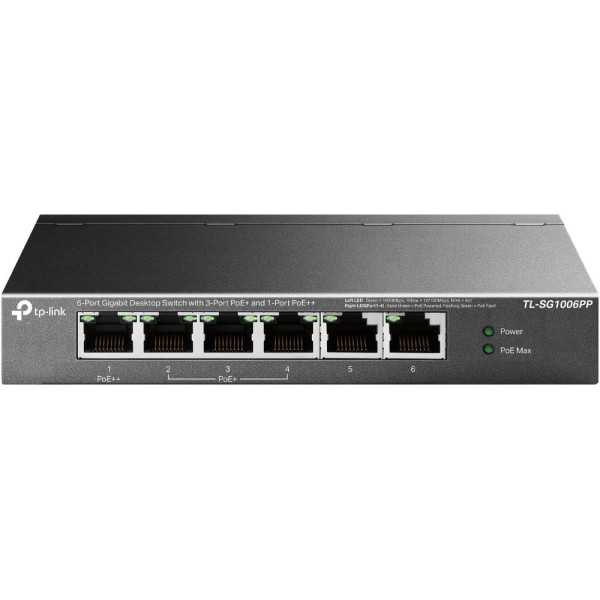 NET SWITCH 6 PORT 3POE+/1POE++/TL-SG1006PP TP-LINK