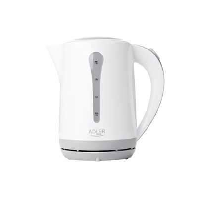 Kettle Adler AD 1244 Standard kettle 2000 W 2.5 L Plastic 360 rotational base White