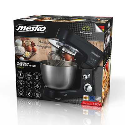 Mesko MS 4217 1200 W Bowl capacity 3.5 L Number of speeds 6 Stainless steel/Black