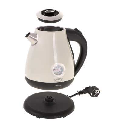 Camry Kettle with a thermometer CR 1344 Electric 2200 W 1.7 L Stainless steel 360 rotational base Cream