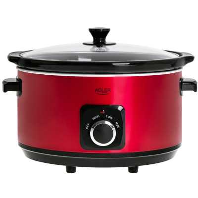 Adler Slow cooker AD 6413r 290 W 5.8 L Number of programs 3 Red