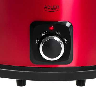 Adler Slow cooker AD 6413r 290 W 5.8 L Number of programs 3 Red