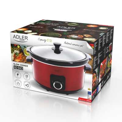 Adler Slow cooker AD 6413r 290 W 5.8 L Number of programs 3 Red