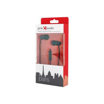 Gembird Metal earphones with microphone "Paris" Built-in microphone 3.5 mm Black