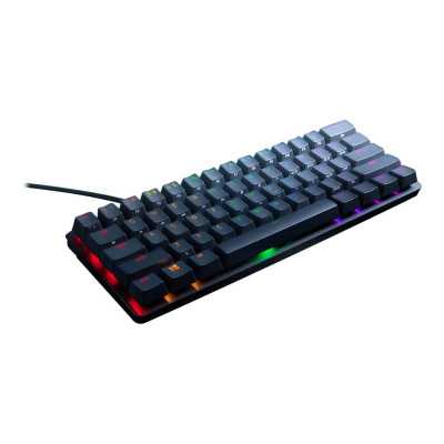 Razer Huntsman Mini Gaming keyboard 60% form factor Doubleshot PBT keycaps with side-printed secondary functions RGB LED light U