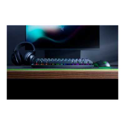 Razer Huntsman Mini Gaming keyboard 60% form factor Doubleshot PBT keycaps with side-printed secondary functions RGB LED light U