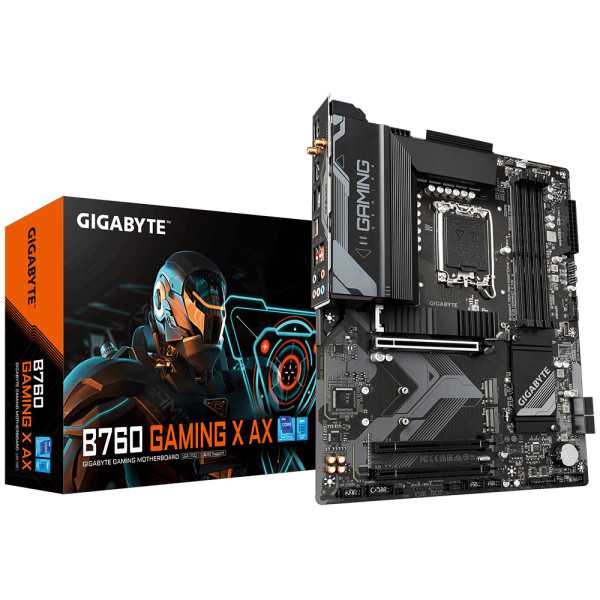 Gigabyte B760 GAMING X AX 1.1 M/B procesorių šeima Intel procesoriaus lizdas LGA1700 DDR5 DIMM Atminties lizdai 4 Palaikomas kie