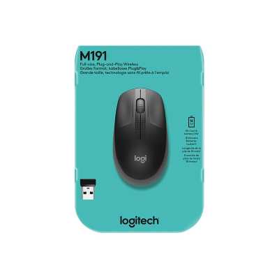 Logitech Full size Mouse M190 Wireless Charcoal USB