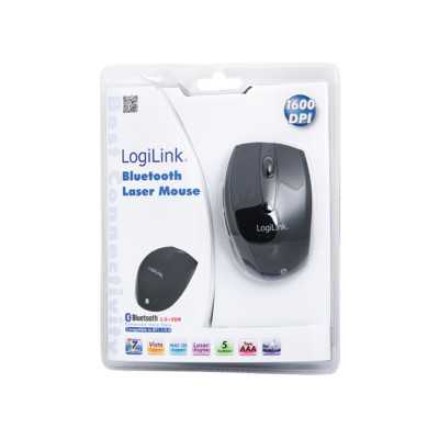 Logilink Maus Laser Bluetooth mit 5 Tasten Bluetooth Laser Mouse wireless Black