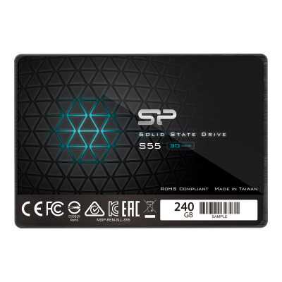 Silicon Power Slim S55 240 GB SSD interface SATA Write speed 450 MB/s Read speed 550 MB/s