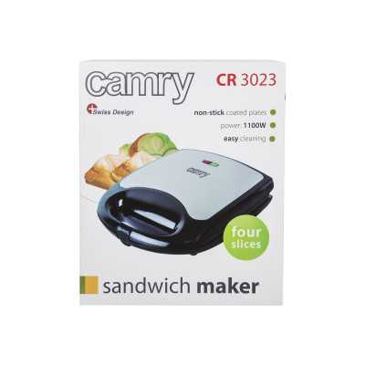 Camry Sandwich maker XL CR 3023 1500 W Number of plates 1 Number of pastry 4 Black