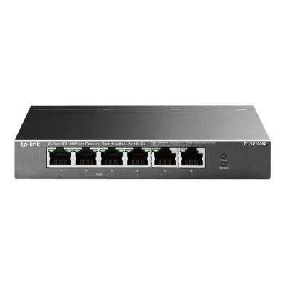 TP-LINK Switch TL-SF1006P Unmanaged Desktop 10/100 Mbps (RJ-45) ports quantity 6 PoE+ ports quantity 4 Power supply type Externa