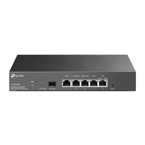 TP-LINK SafeStream Gigabit Multi-WAN VPN maršrutizatorius ER7206 10/100/1000 Mbit/s Ethernet LAN (RJ-45) prievadai 1 Gigabit SFP