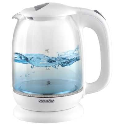 Mesko Kettle MS 1302w Electric 2200 W 1.7 L Glass 360 rotational base White