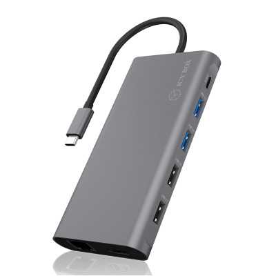 Raidsonic 12-in-1 USB Type-C dock with PD 100W BOX IB-DK4050-CPD Dock Ethernet LAN (RJ-45) ports 1 USB 3.0 (3.1 Gen 1) ports qua