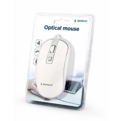 Gembird Optical USB mouse MUS-4B-06-WS Optical mouse White/Silver