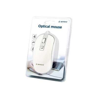 Gembird Optical USB mouse MUS-4B-06-WS Optical mouse White/Silver