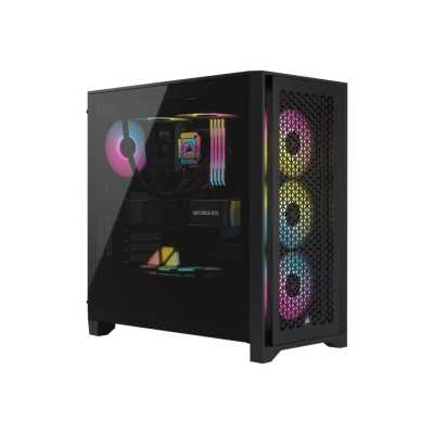 Corsair Tempered Glass PC Case iCUE 4000D RGB AIRFLOW Side window Black Mid-Tower Power supply included No