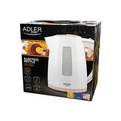 Adler Kettle AD 1264 Standard 2200 W 1.7 L Plastic 360 rotational base White