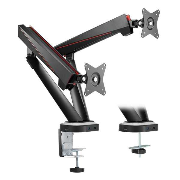 Logilink Desk Mount 17-32 " Tilt, swivel, level adjustment, rotate Maximum weight (capacity) 8 kg Black/Red