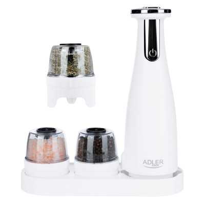 Adler Electric Salt and pepper grinder AD 4449w Grinder 7 W Housing material ABS plastic Lithium Mills with ceramic querns Charg