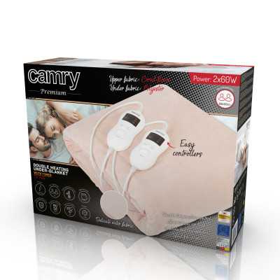 Camry Electric blanket CR 7424 Number of heating levels 8 Number of persons 2 Washable Coral fleece 2 x 60 W Beige