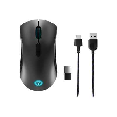 Lenovo Wireless Gaming Mouse Legion M600 2.4 GHz, Bluetooth or Wired by USB 2.0 Optical Mouse 1 year(s) Black