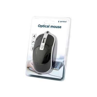 Gembird Optical USB mouse MUS-4B-06-BS Optical mouse Black/Silver