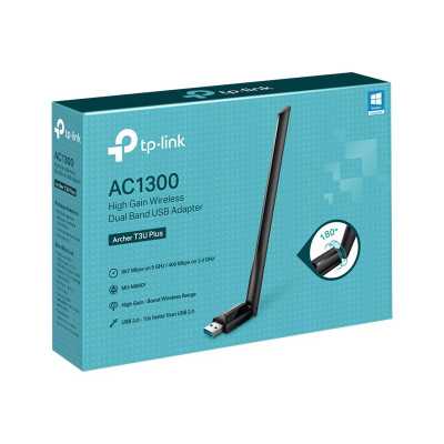 TP-LINK Dual Band USB Adapter Archer T3U Plus 2.4GHz/5GHz, 802.11ac, AC1300, External Antenna, MU-MIMO Technology