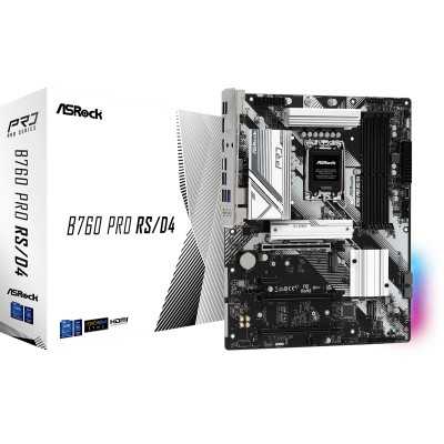 ASRock B760 PRO RS/D4 Processor family Intel Processor socket LGA1700 DDR4 DIMM Memory slots 4 Supported hard disk drive interfa