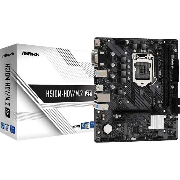 ASRock H510M-HDV/M.2 SE Processor family Intel Processor socket LGA1200 DDR4 DIMM Memory slots 2 Supported hard disk drive inter