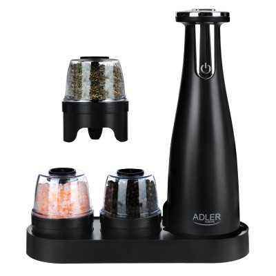 Adler Electric Salt and pepper grinder AD 4449b Grinder 7 W Housing material ABS plastic Lithium Mills with ceramic querns Charg