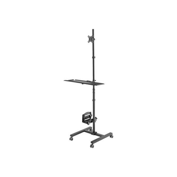 Digitus Mobile workstation with individual height adjustment DA-90374 17-32 " Monitor Mount, PC Holder Black