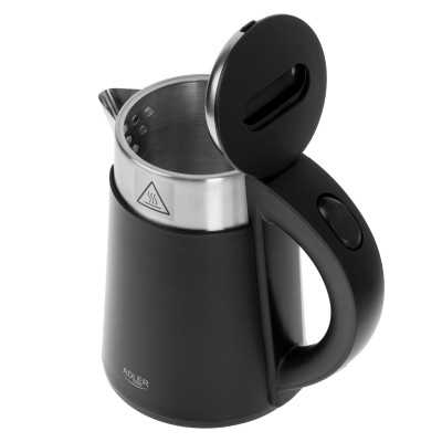 Adler Kettle AD 1372 Electric 800 W 0.6 L Plastic/Stainless steel 360 rotational base Black