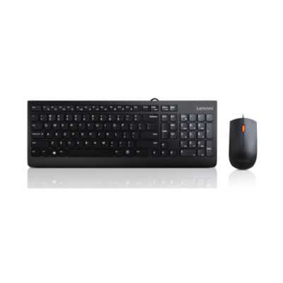 Lenovo USB Combo Keyboard & Mouse 300 Keyboard and Mouse Combo A keyboard & mouse combo that features a modern, space-saving des