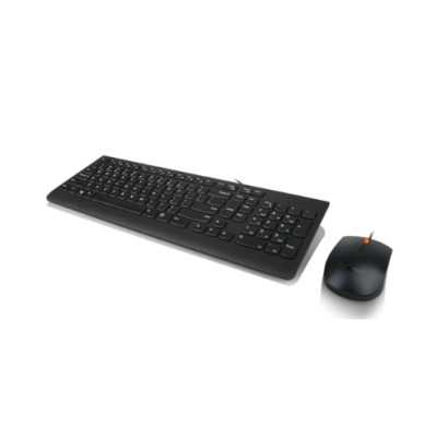 Lenovo USB Combo Keyboard & Mouse 300 Keyboard and Mouse Combo A keyboard & mouse combo that features a modern, space-saving des