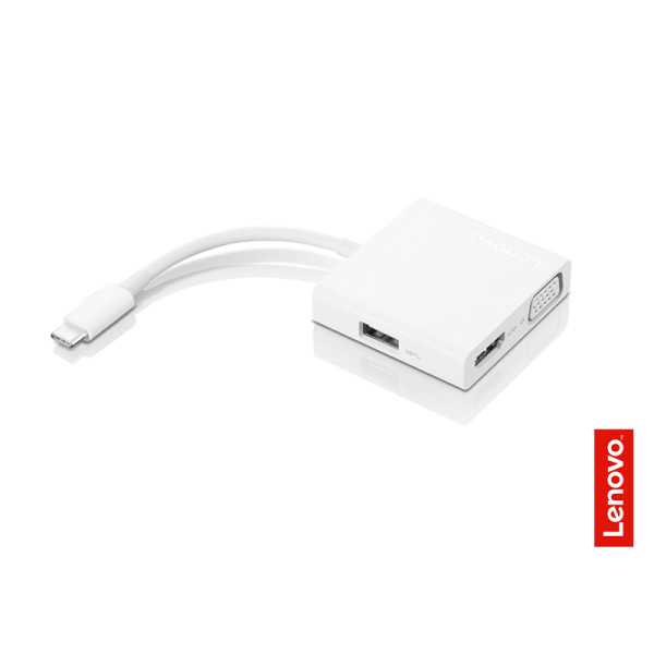 Lenovo USB-C 3-in-1 Travel Hub maitinimo adapteris VGA, HDMI, USB 3.0