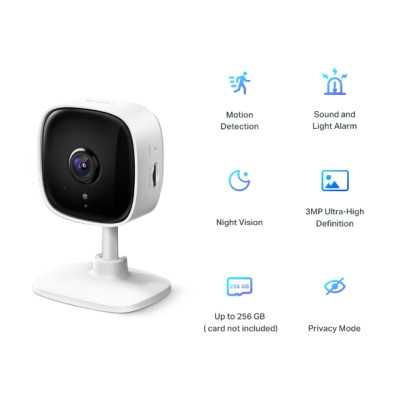 TP-LINK Home Security Wi-Fi Camera Tapo C110 Cube 3 MP 3.3mm/F/2.0 Privacy Mode, Sound and Light Alarm, Motion Detection and Not