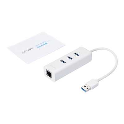 TP-LINK USB 3.0 3-Port Hub & Gigabit Ethernet Adapter 2 in 1 USB Adapter UE330