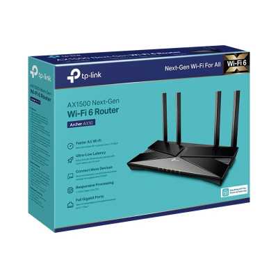 TP-LINK AX1500 Wi-Fi 6 Router Archer AX10 802.11ax 1201+300 Mbit/s 10/100/1000 Mbit/s Ethernet LAN (RJ-45) ports 4 Mesh Support 