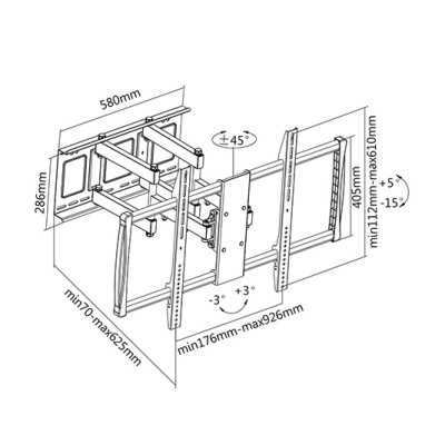 Sunne Wall Mount 60-100-EA 60-100 " Maximum weight (capacity) 80 kg Black