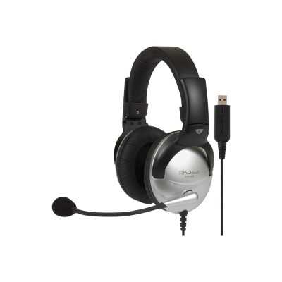 Koss Gaming headphones SB45 USB Wired On-Ear Microphone Noise canceling Silver/Black