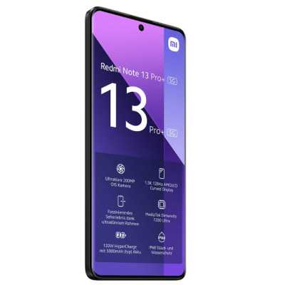 Xiaomi Redmi Note 13 Pro+ Midnight Black 6.67 " AMOLED 1220 x 2712 pixels Mediatek Dimensity 7200 Ultra Internal RAM 12 GB 128 G