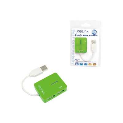 Logilink USB 2.0 Hub 4-Port, Smile, Green