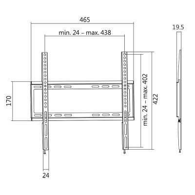 Logilink BP0009 TV Wall mount, 32 55", fix, 19,5mm Logilink