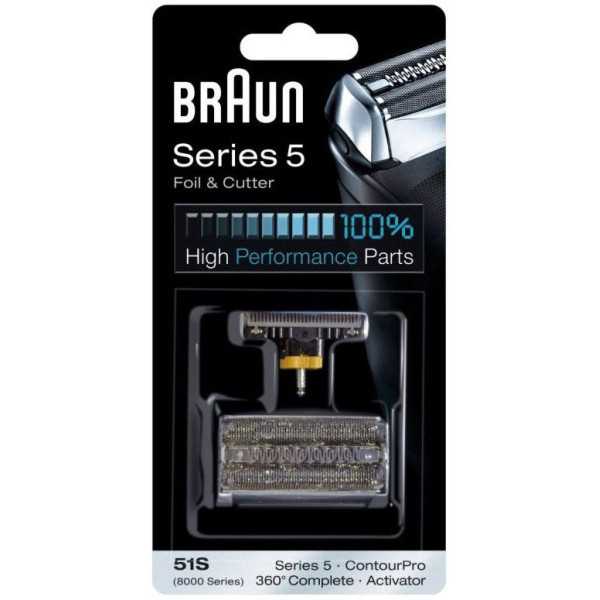 Braun 51S Head Replacement Pack Skutimosi galvutės juodos