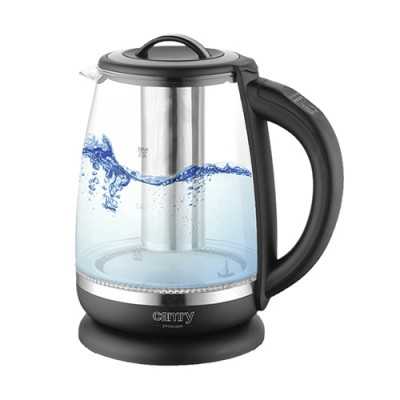 Camry Kettle CR 1290 Standard 2200 W 2 L Plastic/glass 360 rotational base Black/Transparent