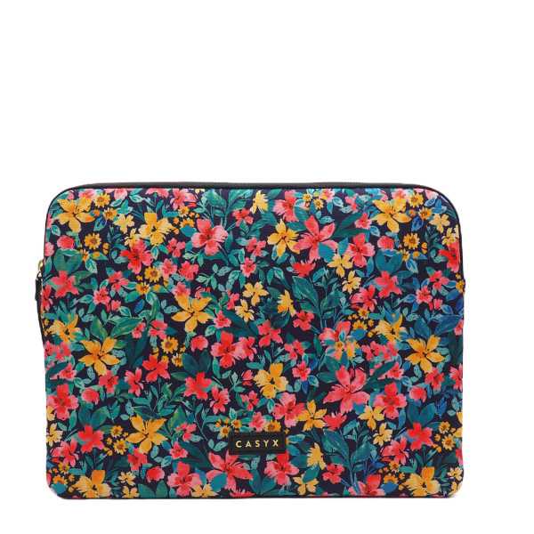 Casyx Casyx for MacBook SLVS-000023 Fits up to size 13 /14 " Sleeve Canvas Flowers Dark Waterproof